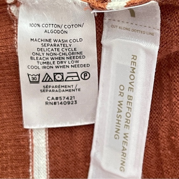 Ann Taylor Loft Womans S Brown Stripe V-Neck  Knit Top 3/4‎ Sleeve - Picture 5 of 7